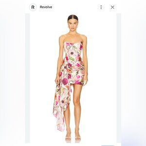 Katie May Floral Asymmetrical Dress - Pink and White